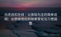 白虎自扣在线｜以体验为主的简单说明：长期使用后的效率变化与习惯调整