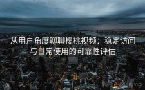 从用户角度聊聊樱桃视频：稳定访问与日常使用的可靠性评估