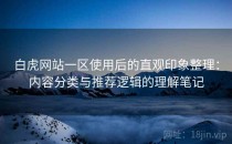 白虎网站一区使用后的直观印象整理：内容分类与推荐逻辑的理解笔记