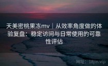 天美密桃果冻mv｜从效率角度做的体验复盘：稳定访问与日常使用的可靠性评估