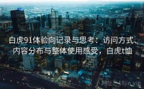 白虎91体验向记录与思考：访问方式、内容分布与整体使用感受，白虎t恤