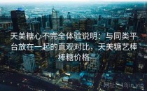 天美糖心不完全体验说明：与同类平台放在一起的直观对比，天美糖艺棒棒糖价格