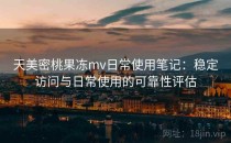 天美密桃果冻mv日常使用笔记：稳定访问与日常使用的可靠性评估