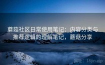 蘑菇社区日常使用笔记：内容分类与推荐逻辑的理解笔记，蘑菇分享
