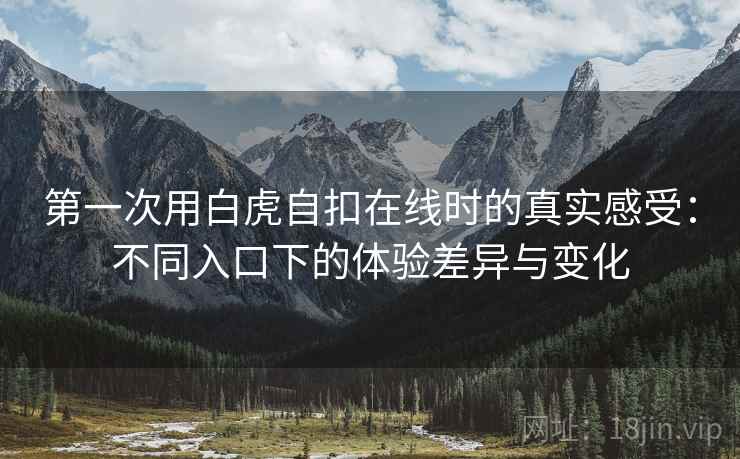 第一次用白虎自扣在线时的真实感受：不同入口下的体验差异与变化  第1张