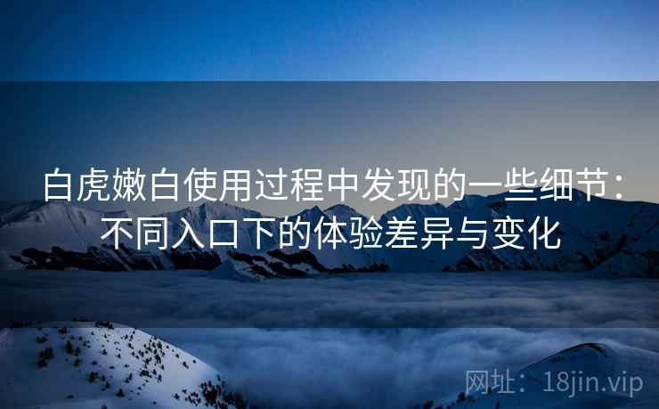 白虎嫩白使用过程中发现的一些细节：不同入口下的体验差异与变化  第2张